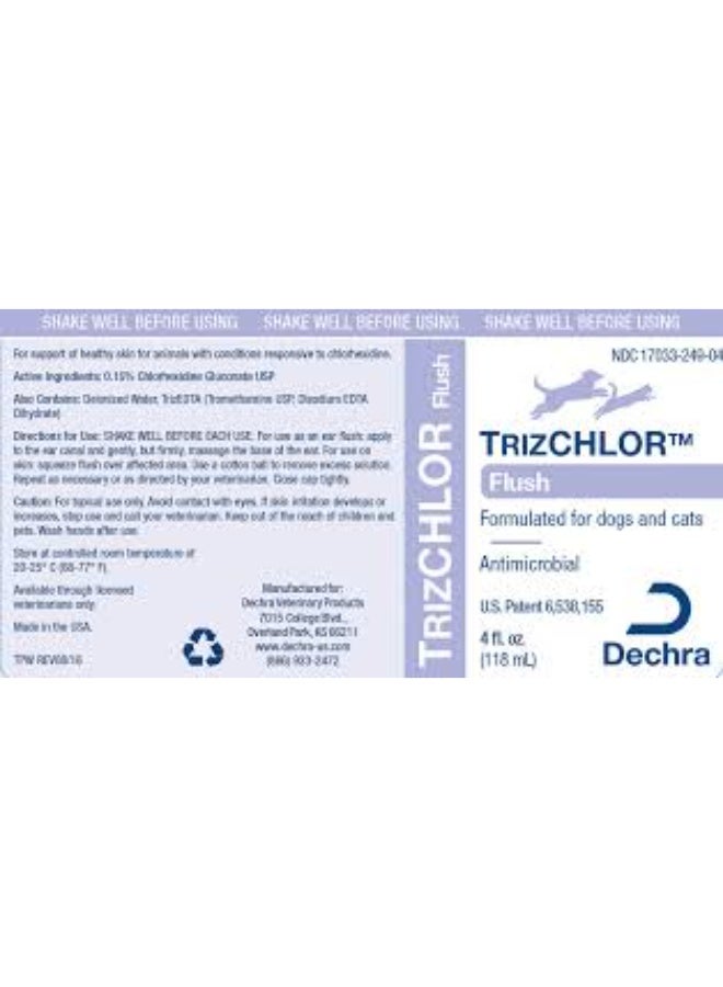 DECHRA Trizchlor Flush Ear & Skin Cleanser for Dogs & Cats 118 ml  Antimicrobial & Gentle Care From Varmacy - Image 4